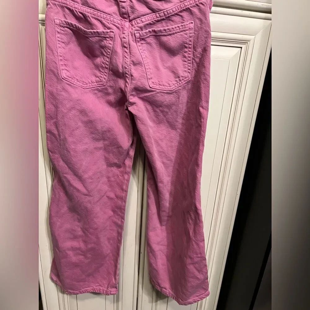 Children Zara Girls Corduroy Wide Leg Capri Pants Pink Pastel Wint Sz 9